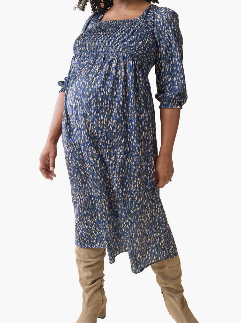 Ingrid & Isabel The Breeze Elbow Sleeve Sateen Maternity Dress